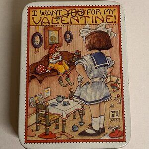 VGUC Vintage 1984 I Want You For My Valentine! Mary Engelbreit Collectable TIn